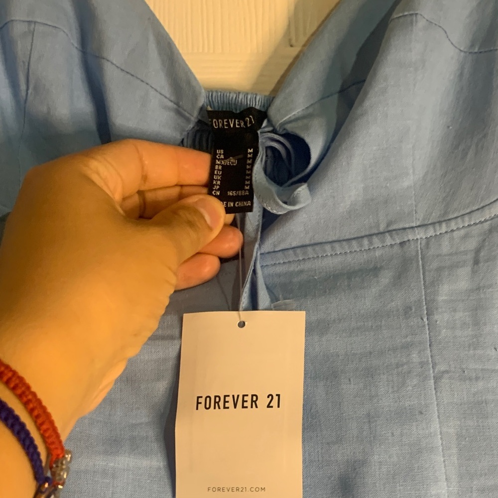 Forever 21 Sky Blue Tie-Front Dress - Picture 3 of 9